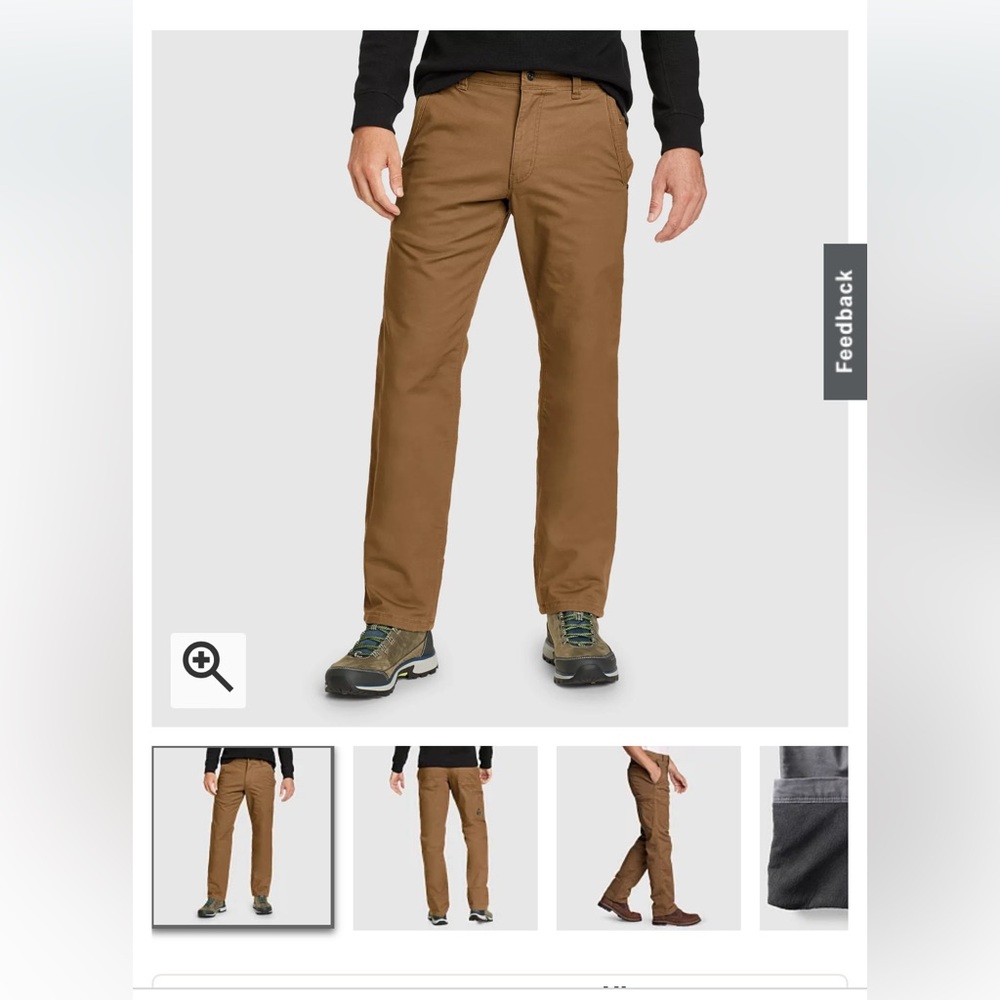 Eddie Bauer Snowcat Fleece Lined Canvas Work Pants